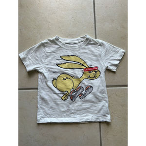 Baby Gap Bunny Tee Shirt Boys Size 4T Sleeve White Cotton